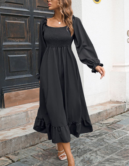 Load image into Gallery viewer, Smocked Ruffle Hem Flounce Sleeve Dress
