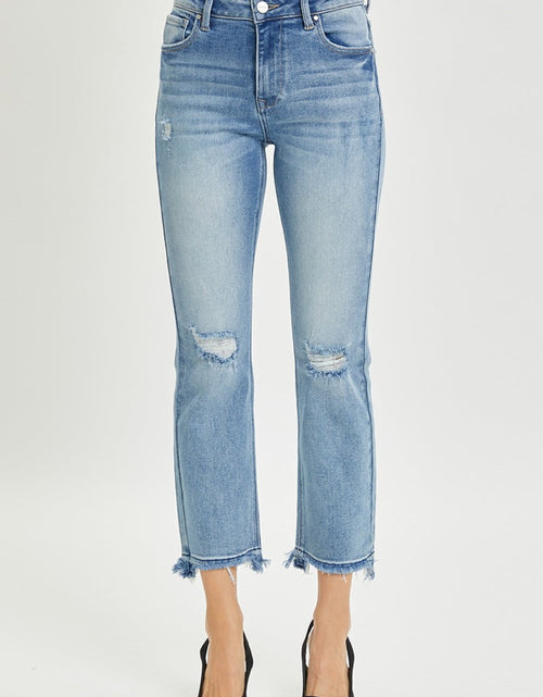 Load image into Gallery viewer, RISEN Full Size High Rise Distressed Cropped Straight Jeans

