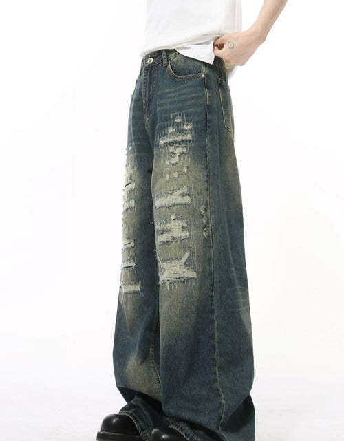 Load image into Gallery viewer, Distressed Wide Leg Jeans
