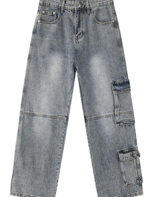 Load image into Gallery viewer, Wide Leg Jeans with Cargo Pockets
