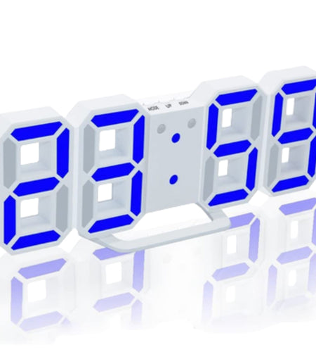 Digital 3D LED Big Wall Desk Alarm Clock Snooze 12/24 Hours Auto Brightness USB