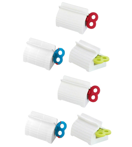 6x Toothpaste Squeezer Bathroom Tube Easy Stand Dispenser Rolling Holder Seat