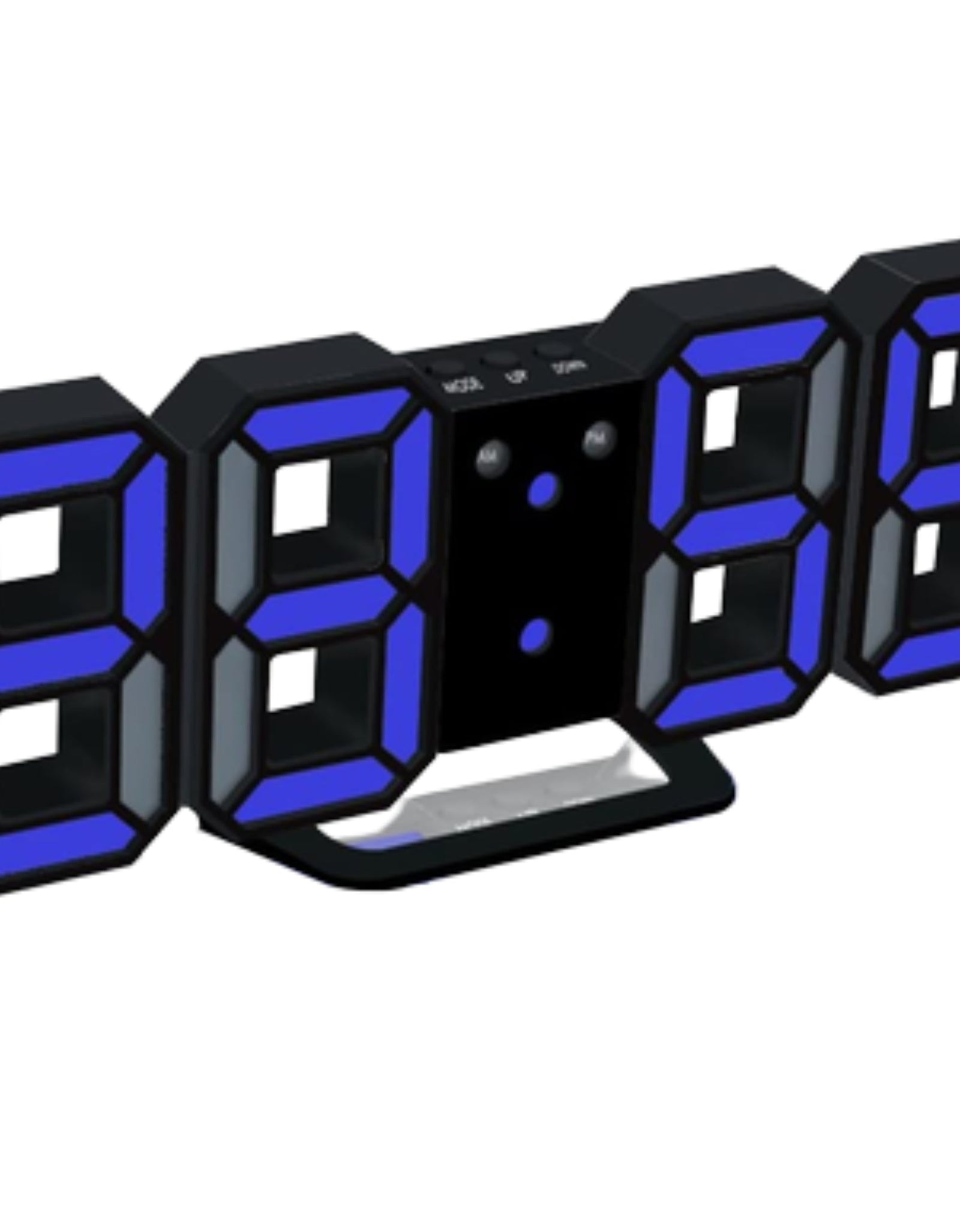 Digital 3D LED Big Wall Desk Alarm Clock Snooze 12/24 Hours Auto Brightness USB