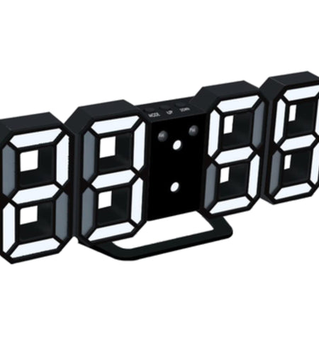 Digital 3D LED Big Wall Desk Alarm Clock Snooze 12/24 Hours Auto Brightness USB