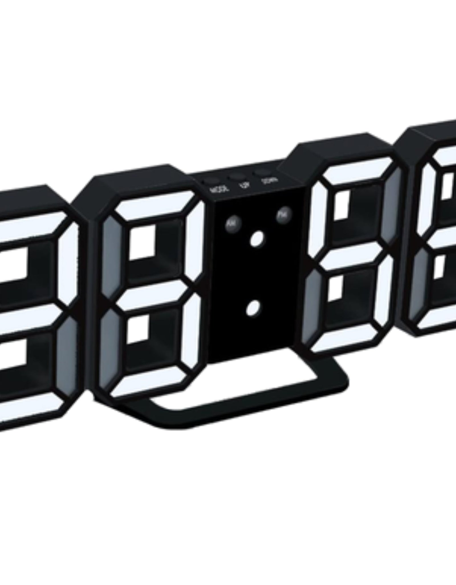Digital 3D LED Big Wall Desk Alarm Clock Snooze 12/24 Hours Auto Brightness USB