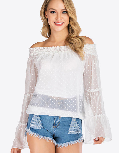 Load image into Gallery viewer, Swiss Dot Off-Shoulder Blouse
