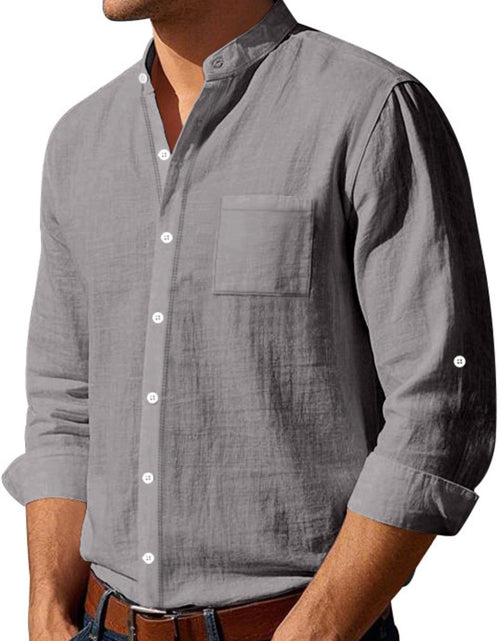 Load image into Gallery viewer, Men's Full Size Button Down Long Sleeve Shirt Plus Size
