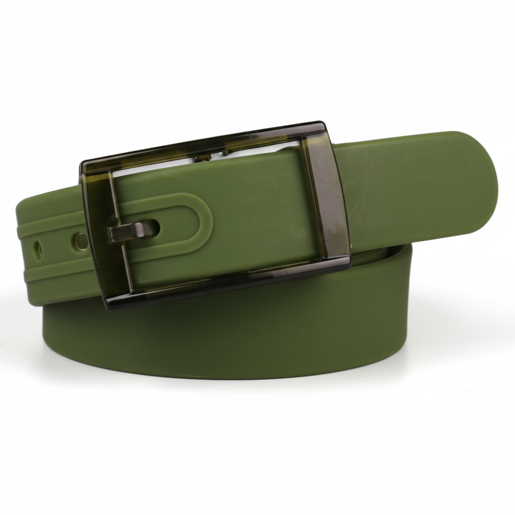 Adjustable Cut to Fit Rubber Plastic Jelly Silicone Casual Belt With Buckle USA