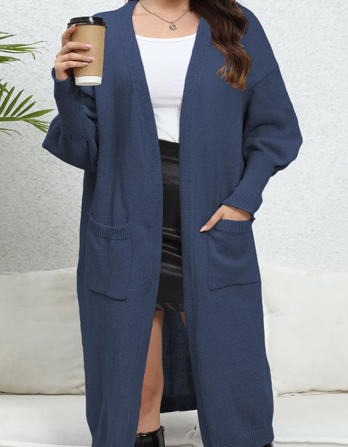 Load image into Gallery viewer, Open Front Dropped Shoulder Cardigan
