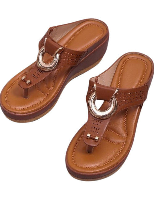 Load image into Gallery viewer, Low-Wedge Women Orthopedic Sandals Casual Flat Shoes Flip Flops Ladies Anti-Slip
