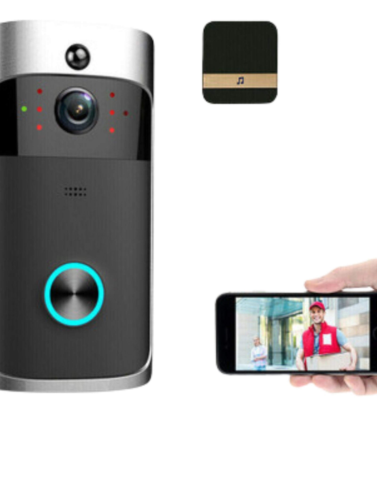 Smart Wireless WiFi Video Doorbell Phone Door Ring Intercom Security Camera Bell