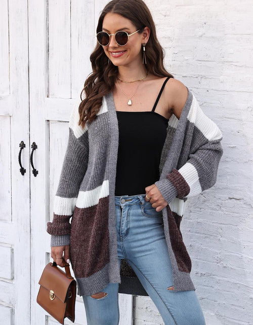 Load image into Gallery viewer, Color Block Open Front Cardigan
