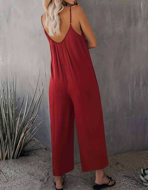 Load image into Gallery viewer, Scoop Neck Spaghetti Strap Jumpsuit
