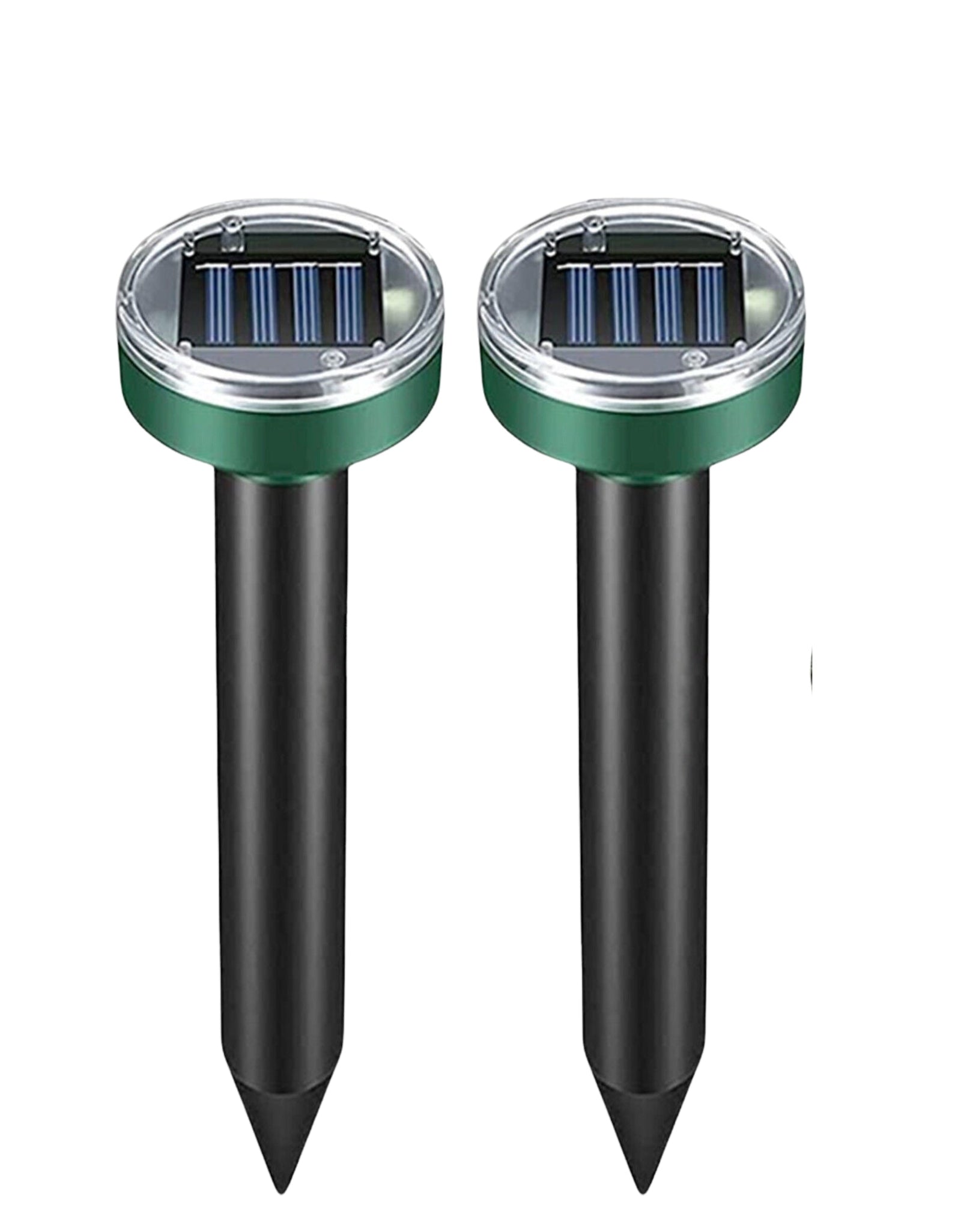Solar Power Animal Repeller Ultrasonic Mole Pest Cat Mice Rodent Outdoor LED 2PK