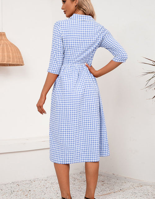 Load image into Gallery viewer, Ivy Lane Plaid Collared Neck Midi Dress
