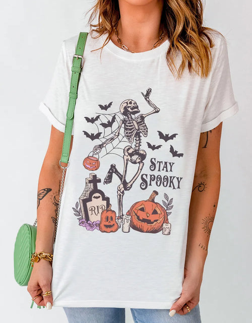 Load image into Gallery viewer, Graphic Round Neck Short Sleeve T-Shirt
