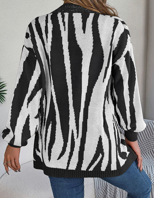 Load image into Gallery viewer, Open Front Animal Print Cardigan
