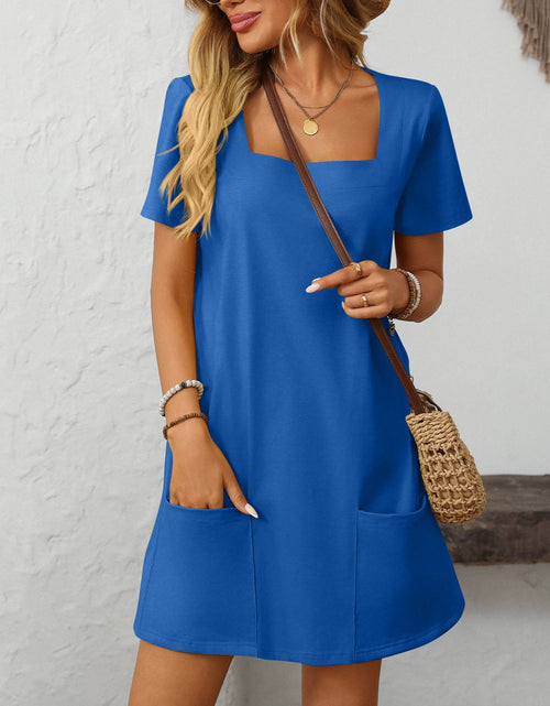 Load image into Gallery viewer, Mandy Square Neck Short Sleeve Mini Dress
