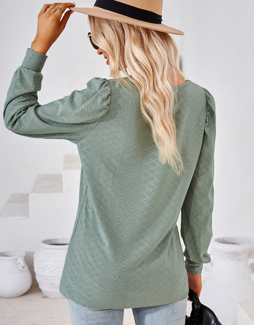 Load image into Gallery viewer, Square Neck Puff Sleeve T-Shirt
