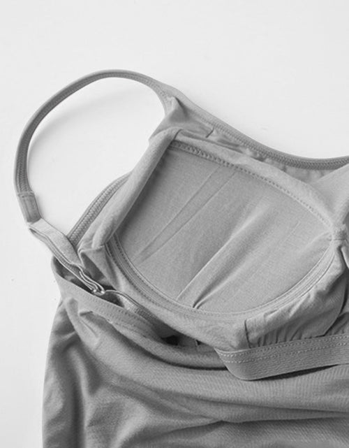 Load image into Gallery viewer, Round Neck Spaghetti Strap Cami Dress with Bra
