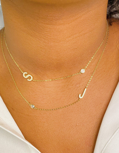 Load image into Gallery viewer, Finest Shine Initial Sterling Silver Necklace by Ellisonyoung.com
