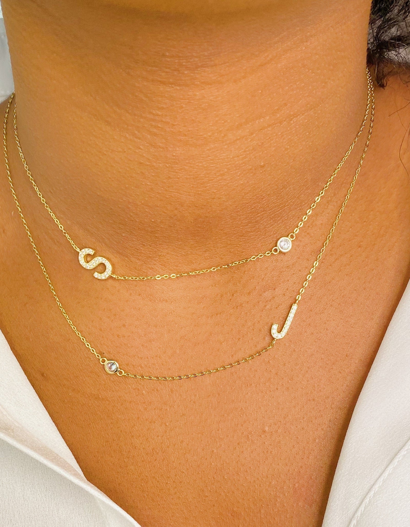 Finest Shine Initial Sterling Silver Necklace by Ellisonyoung.com