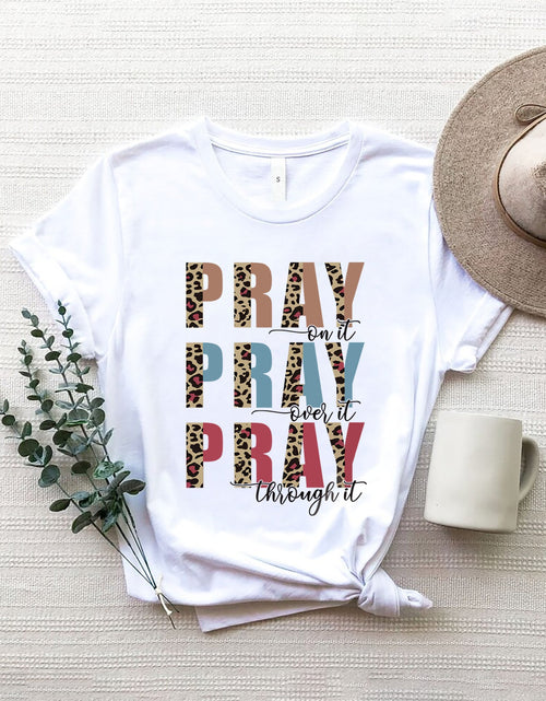 Load image into Gallery viewer, Letter Graphic Round Neck Short Sleeve T-Shirt
