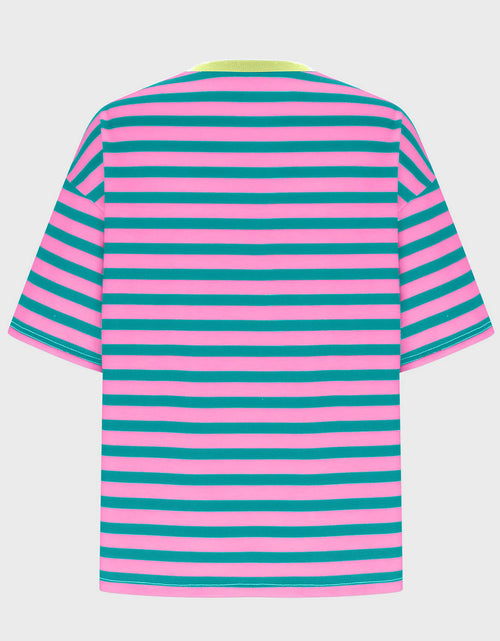 Load image into Gallery viewer, Striped Round Neck Half Sleeve T-Shirt
