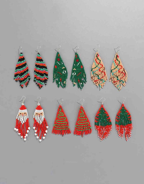Load image into Gallery viewer, Christmas Beaded Earrings
