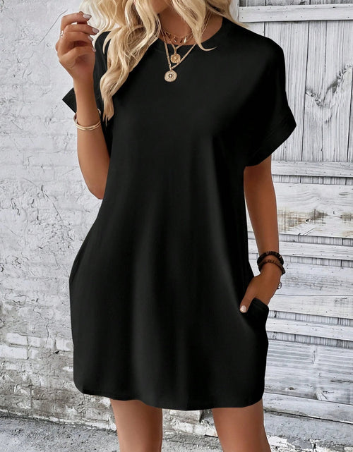 Load image into Gallery viewer, Round Neck Short Sleeve Mini Dress
