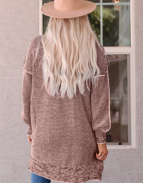 Load image into Gallery viewer, Woven Right Heathered Open Front Longline Cardigan
