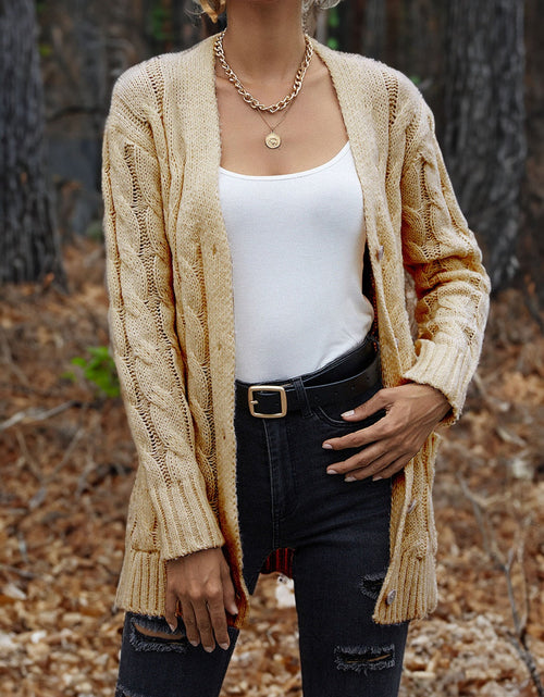 Load image into Gallery viewer, Cable-Knit Button Down Cardigan
