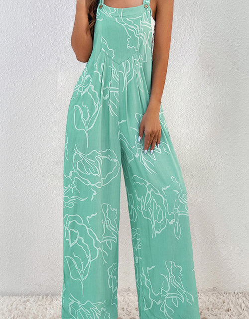 Load image into Gallery viewer, Printed Wide Strap Jumpsuit
