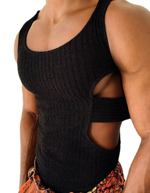 Load image into Gallery viewer, Men's Side Cutout Round Neck Tank
