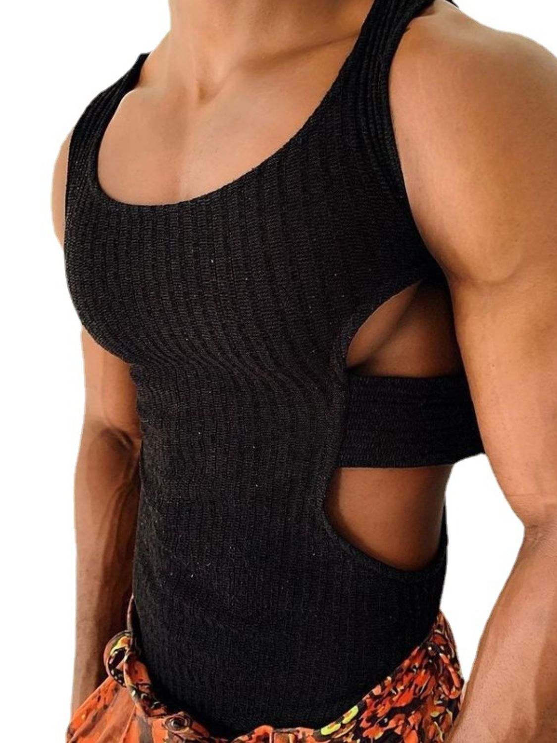 Men's Side Cutout Round Neck Tank