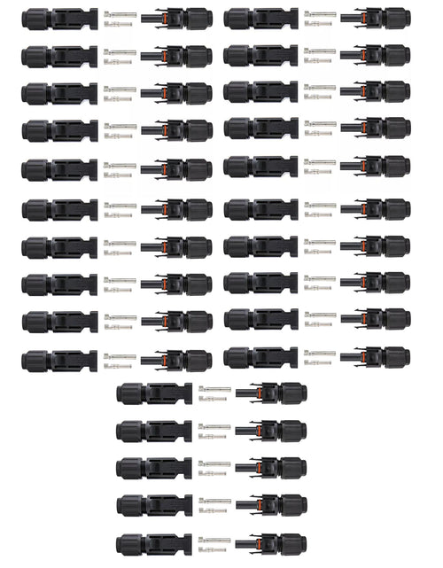 Load image into Gallery viewer, 10/20/50/100/200 Pairs Male Female Solar Cable Connectors For DIY Solar Panel US
