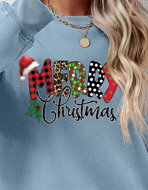 Load image into Gallery viewer, MERRY CHRISTMAS Round Neck Dropped Shoulder Sweatshirt

