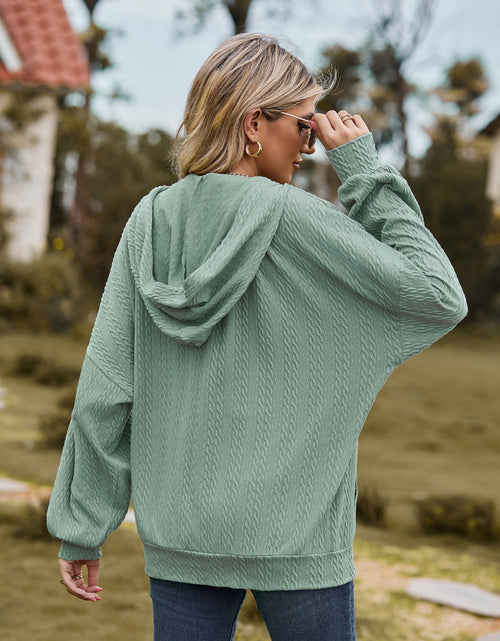 Load image into Gallery viewer, Zip Up Drawstring Long Sleeve Hooded Jacket
