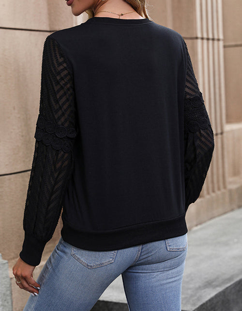 Load image into Gallery viewer, Perfee Round Neck Long Sleeve Blouse
