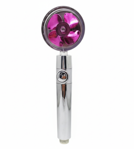 High Pressure Shower Head Adjustable 360° Rotation Turbine Water Saving Shower