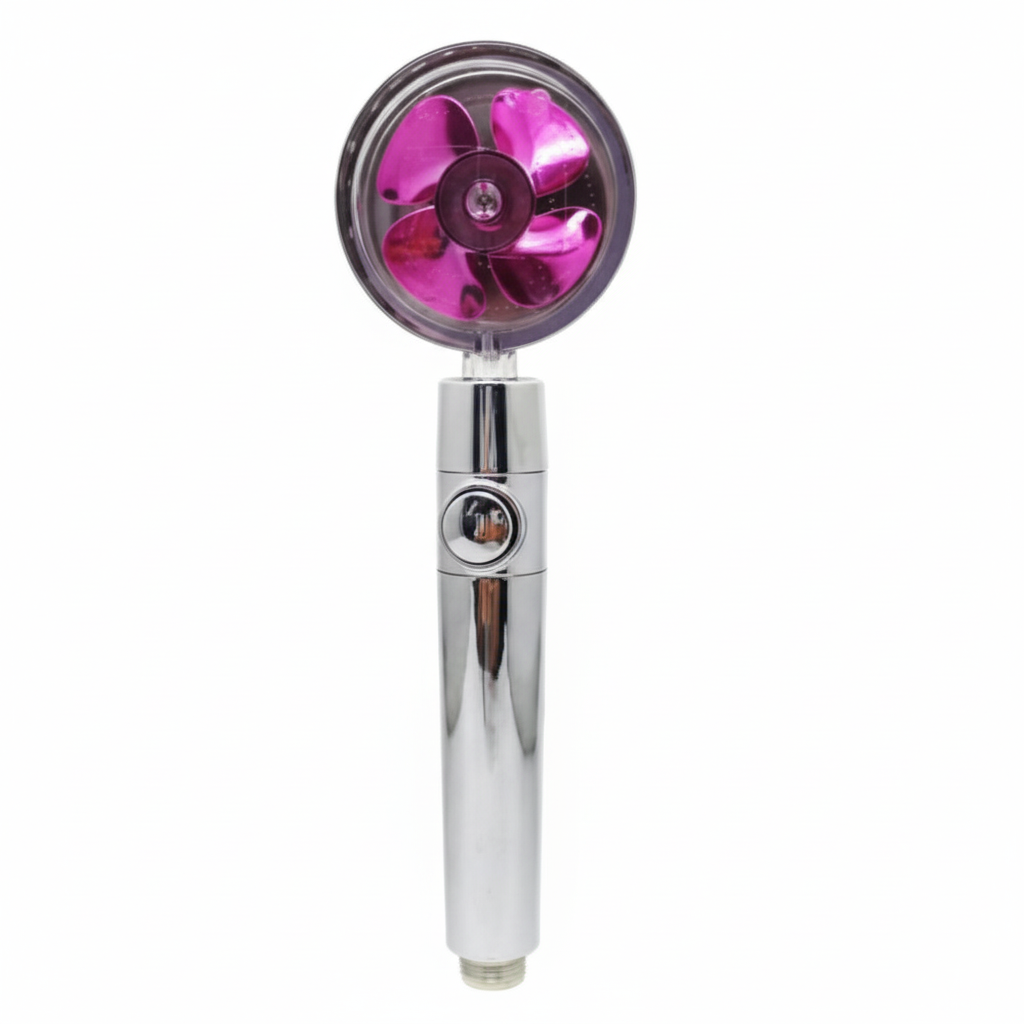 High Pressure Shower Head Adjustable 360° Rotation Turbine Water Saving Shower