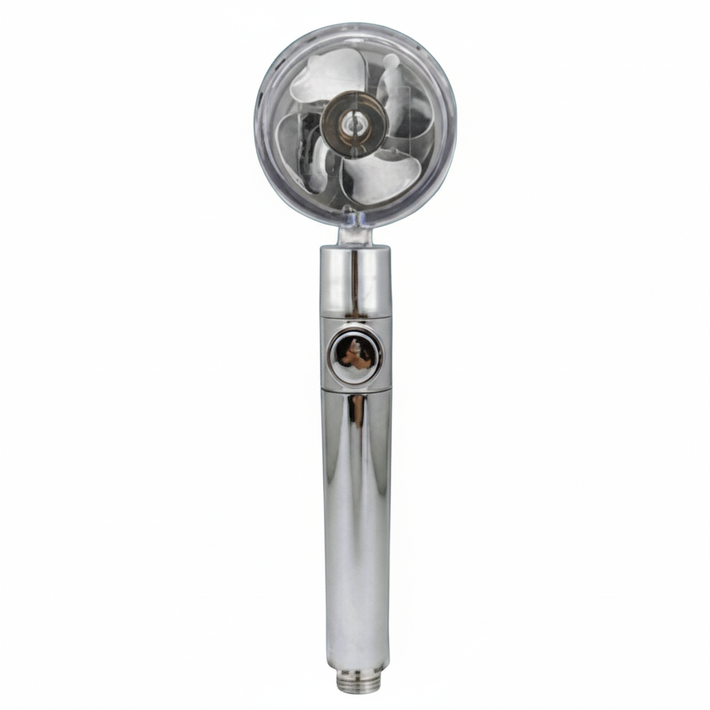 High Pressure Shower Head Adjustable 360° Rotation Turbine Water Saving Shower