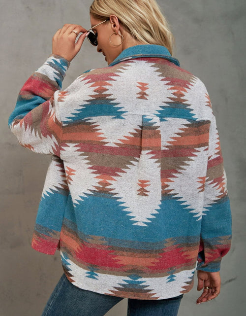 Load image into Gallery viewer, Printed Collared Neck Jacket
