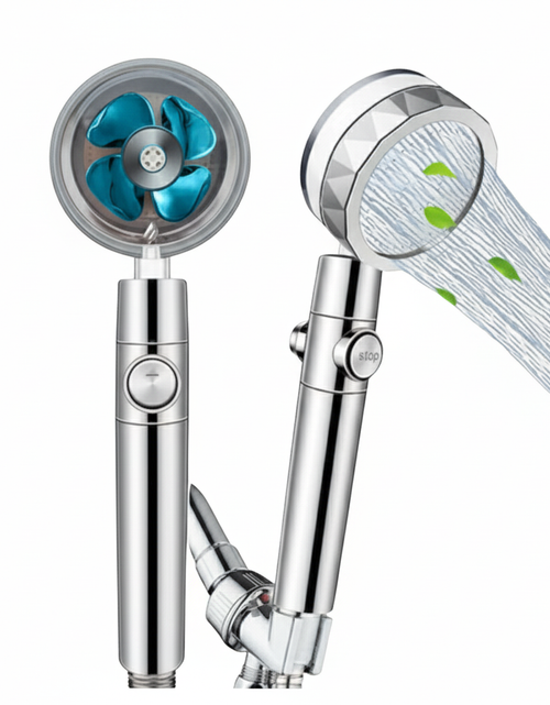 Load image into Gallery viewer, High Pressure Shower Head Adjustable 360° Rotation Turbine Water Saving Shower
