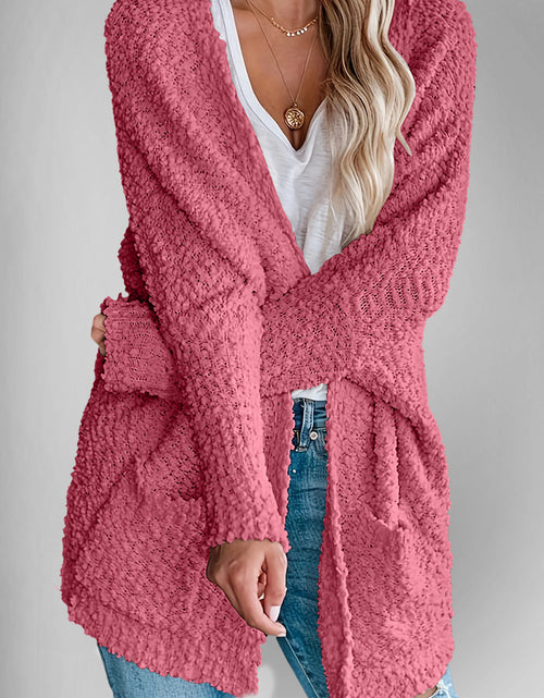 Load image into Gallery viewer, Double Take Pocketed Open Front Long Sleeve Cardigan
