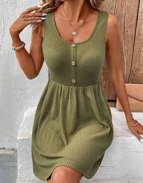 Load image into Gallery viewer, Scoop Neck Wide Strap Mini Tank Dress
