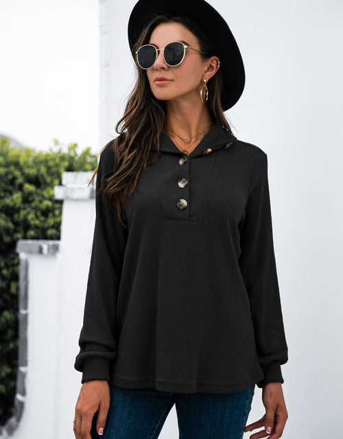 Load image into Gallery viewer, Half Button Long Sleeve T-Shirt
