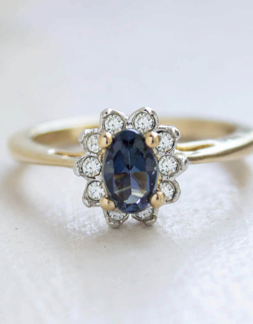 Load image into Gallery viewer, Vintage Genuine Opal or Austrian Crystal Ring 18k Yellow Gold Electroplated by PVD Vintage Jewelry
