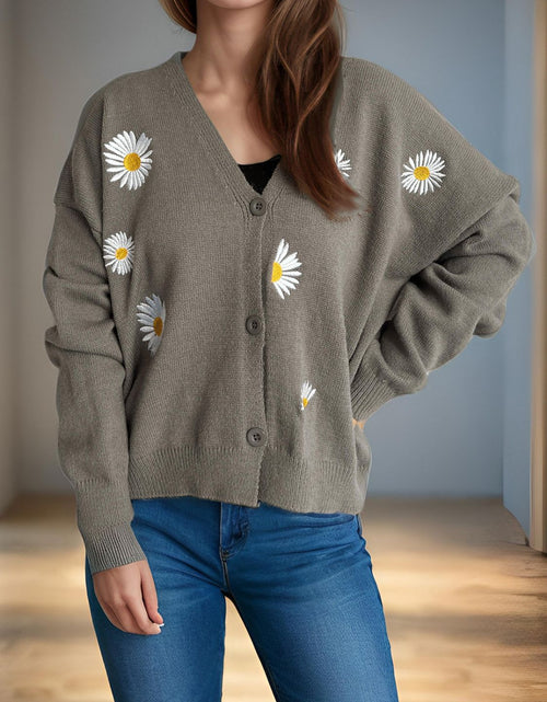 Load image into Gallery viewer, Daisy Button Up V-Neck Cardigan
