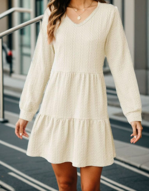 Load image into Gallery viewer, V-Neck Long Sleeve Mini Dress
